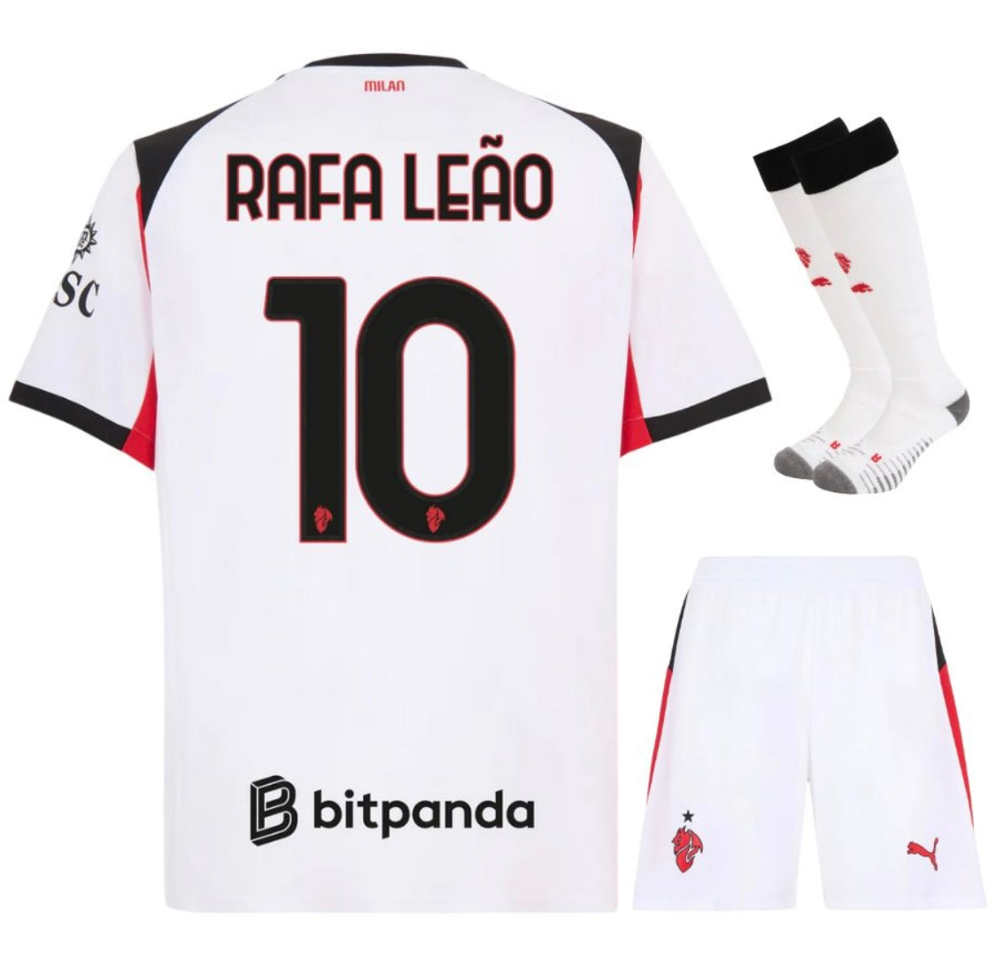 MAILLOT KIT ENFANT AC MILAN EXTERIEUR 2025/26 RAFA LEAO