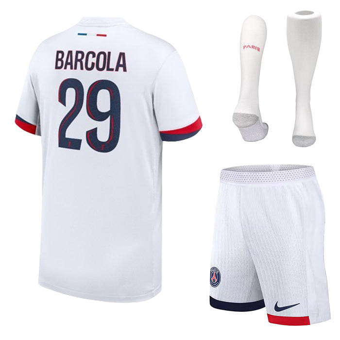 MAILLOT KIT ENFANT PSG EXTERIEUR BARCOLA 2024/25 - ALLMAILLOT.com  