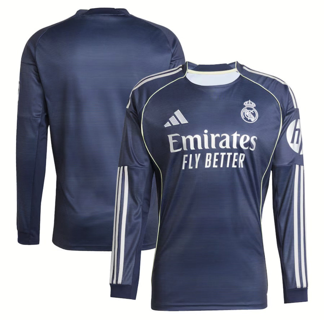 MAILLOT REAL MADRID EXTERIEUR MANCHES LONGUES 2025/26