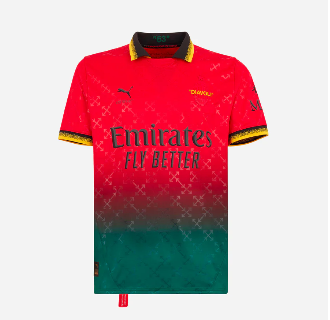 MAILLOT Ac Milan Fourth X Off White Rouge 2024/25