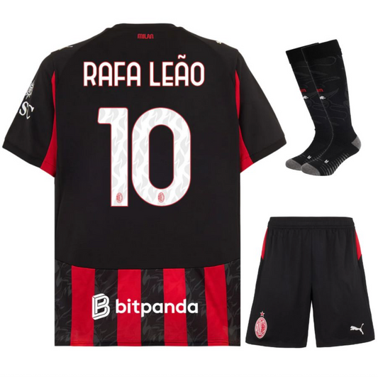 MAILLOT KIT ENFANT AC MILAN DOMICILE 2025/26 RAFA LEÃO