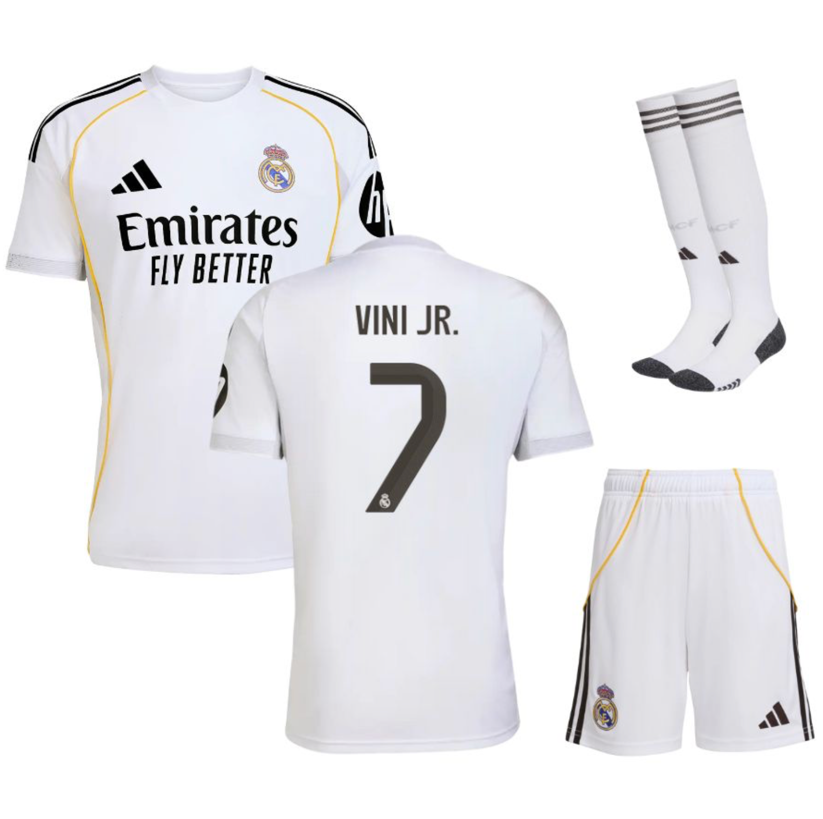MAILLOT KIT ENFANT REAL MADRID DOMICILE 2025/26 VINI JR