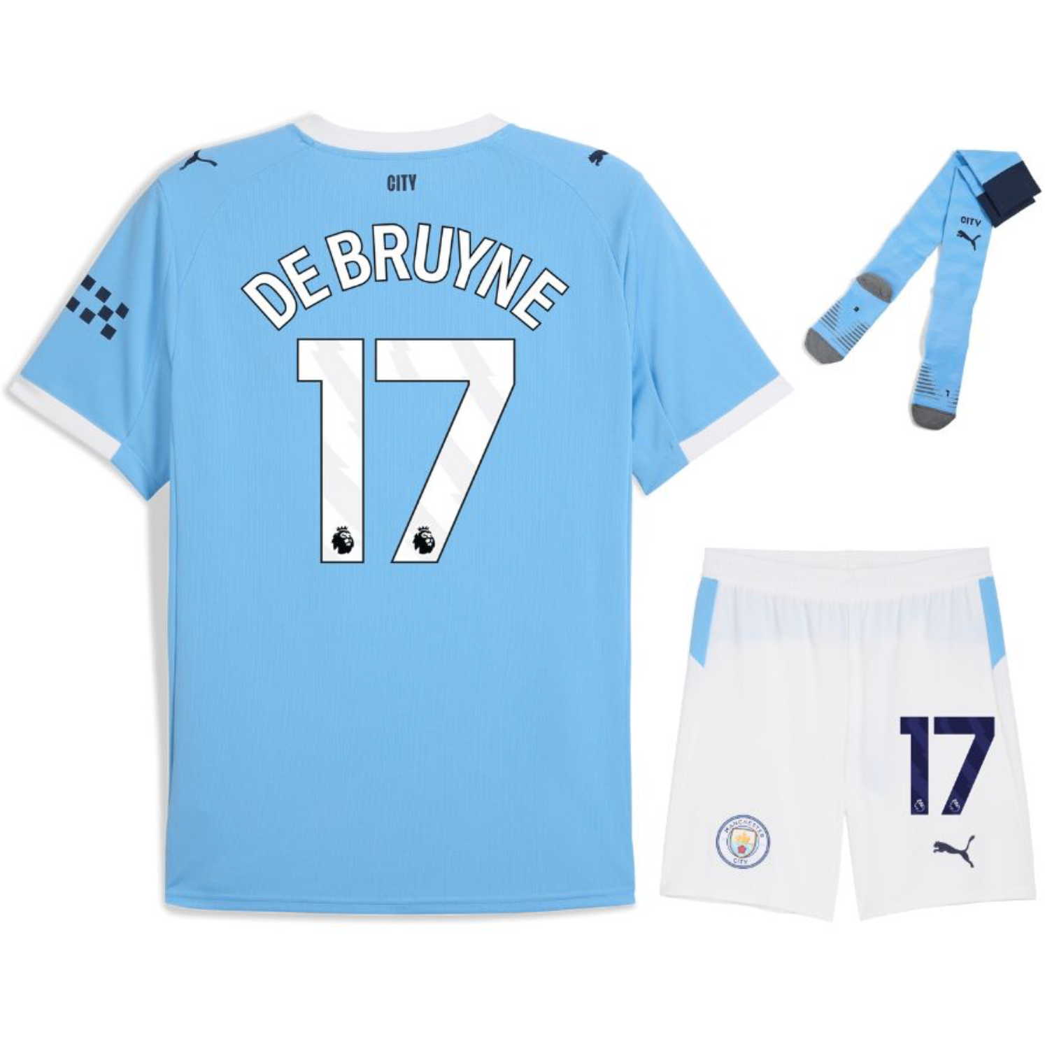 MAILLOT KIT ENFANT MANCHESTER CITY DOMICILE 2025/26 DE BRUYNE