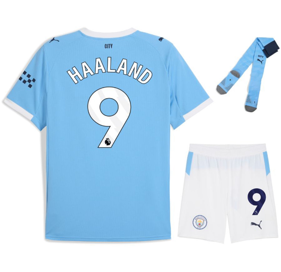 MAILLOT KIT ENFANT MANCHESTER CITY DOMICILE 2025/26 HAALAND