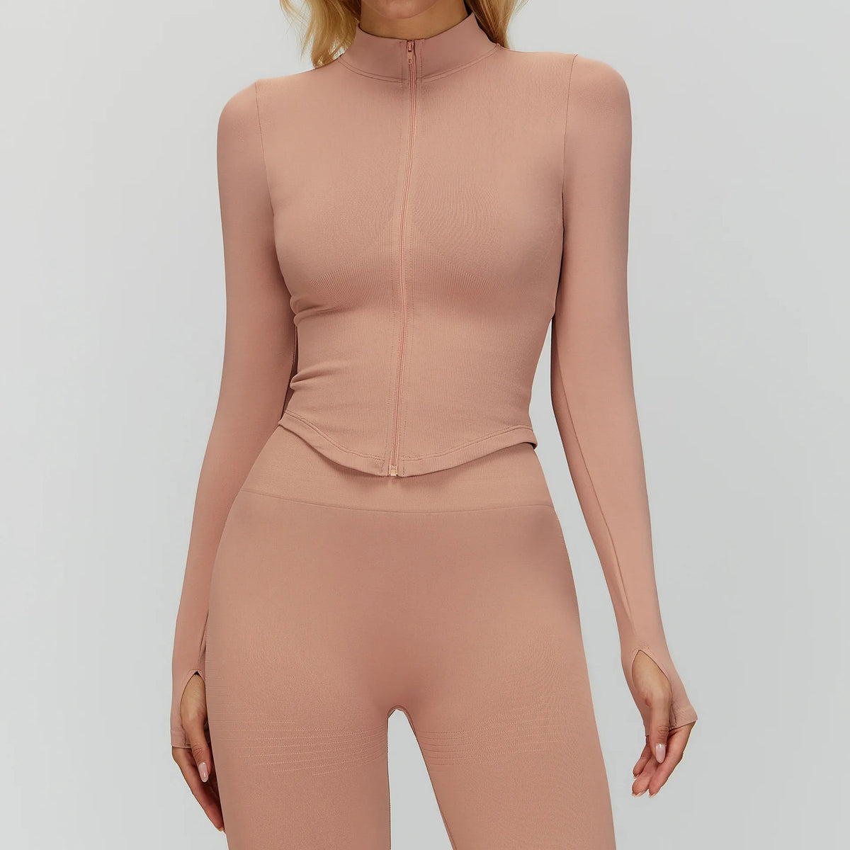 Women Seamless Slim Fit Yoga Set Sports Bra Tank Top Vest High Waist Leggings Biker Shorts Zipper Jacket Coat Fitness Gym Set