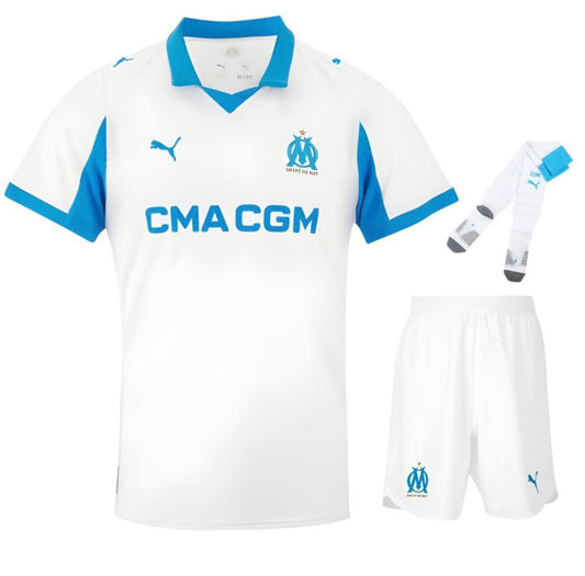 MAILLOT KIT ENFANT OLYMPIQUE DE MARSEILLE DOMICILE 2025/2026