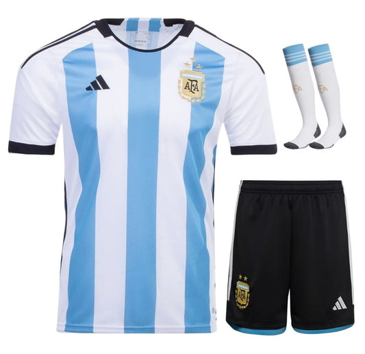 MAILLOT KIT ENFANT ARGENTINE DOMICILE COUPE DU MONDE 2022