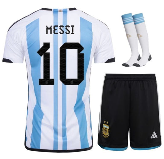 MAILLOT KIT ENFANT ARGENTINE DOMICILE COUPE DU MONDE 2022 MESSI