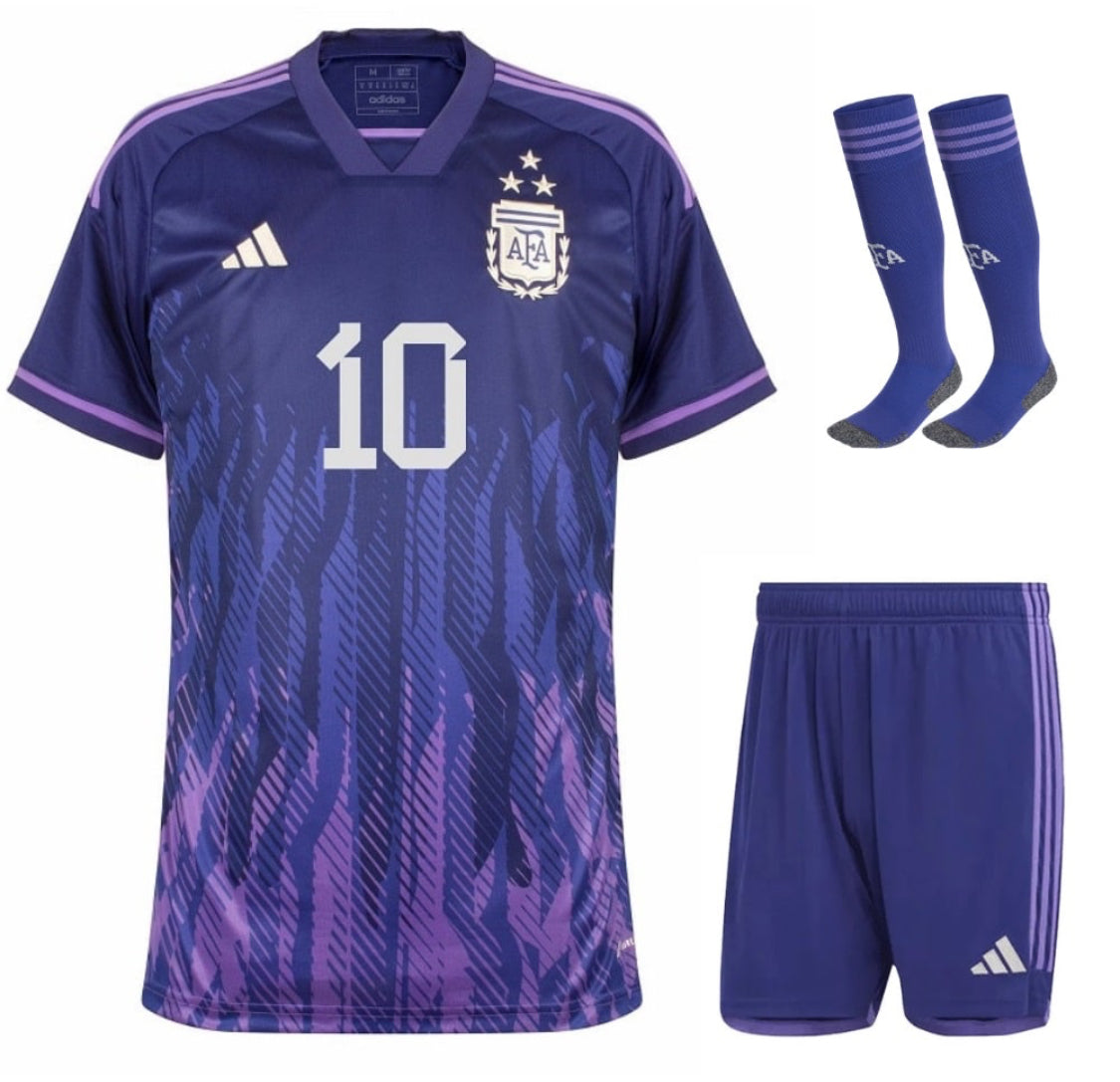 MAILLOT KIT ENFANT ARGENTINE EXTERIEUR COUPE DU MONDE 2022 MESSI