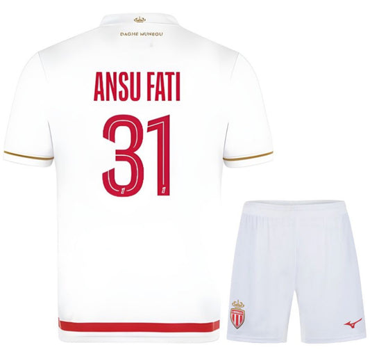 MAILLOT KIT ENFANT AS MONACO DOMICILE 2025/26 ANSU FATI