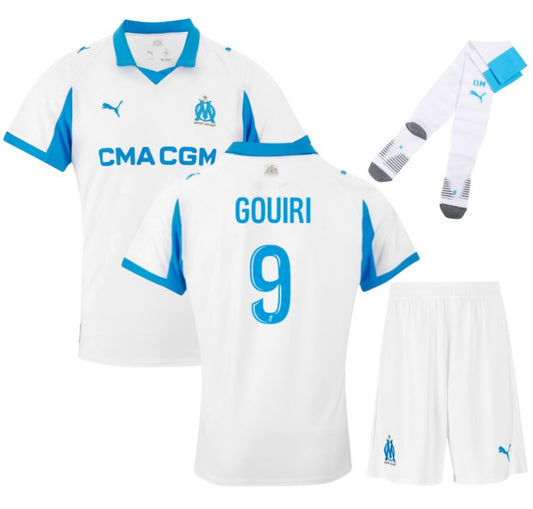 MAILLOT KIT ENFANT OLYMPIQUE DE MARSEILLE DOMICILE 2025/2026 GOUIRI