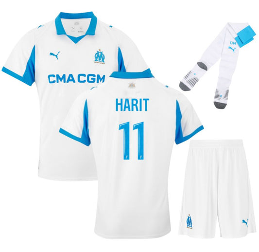MAILLOT KIT ENFANT OLYMPIQUE DE MARSEILLE DOMICILE 2025/2026 HARIT