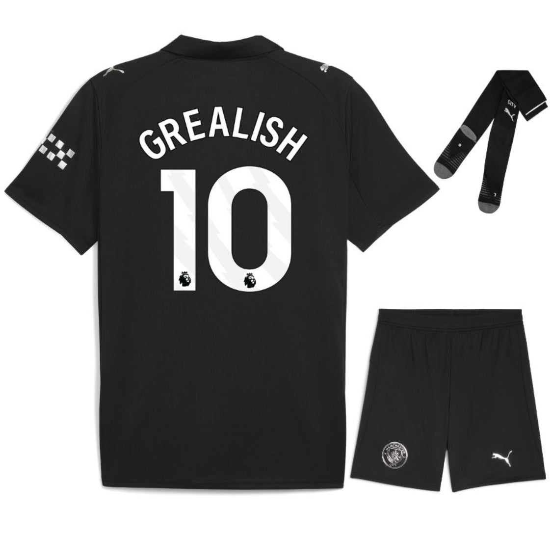 MAILLOT KIT ENFANT MANCHESTER CITY EXTERIEUR 2025/26 GREALISH