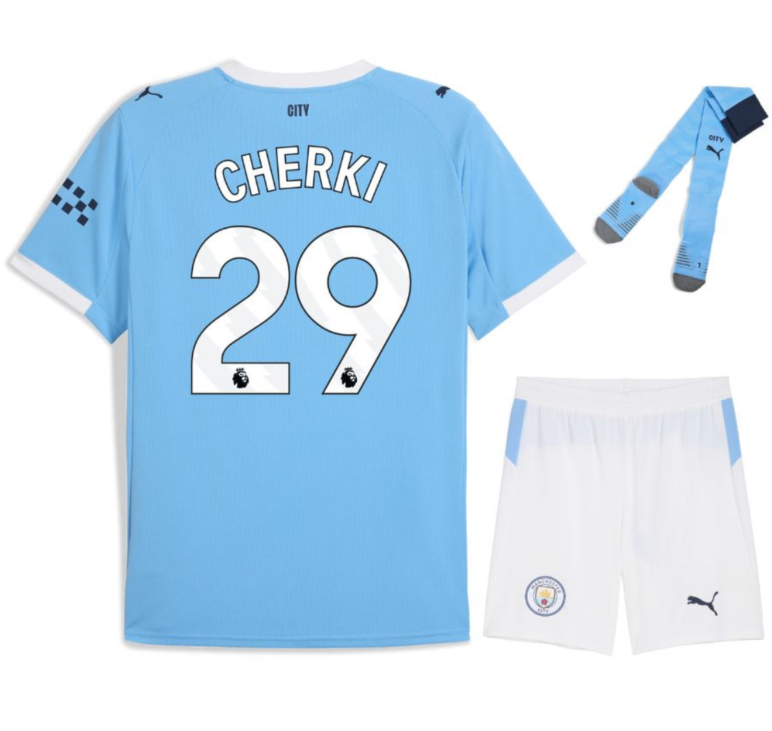 MAILLOT KIT ENFANT MANCHESTER CITY DOMICILE 2025/26 CHERKI