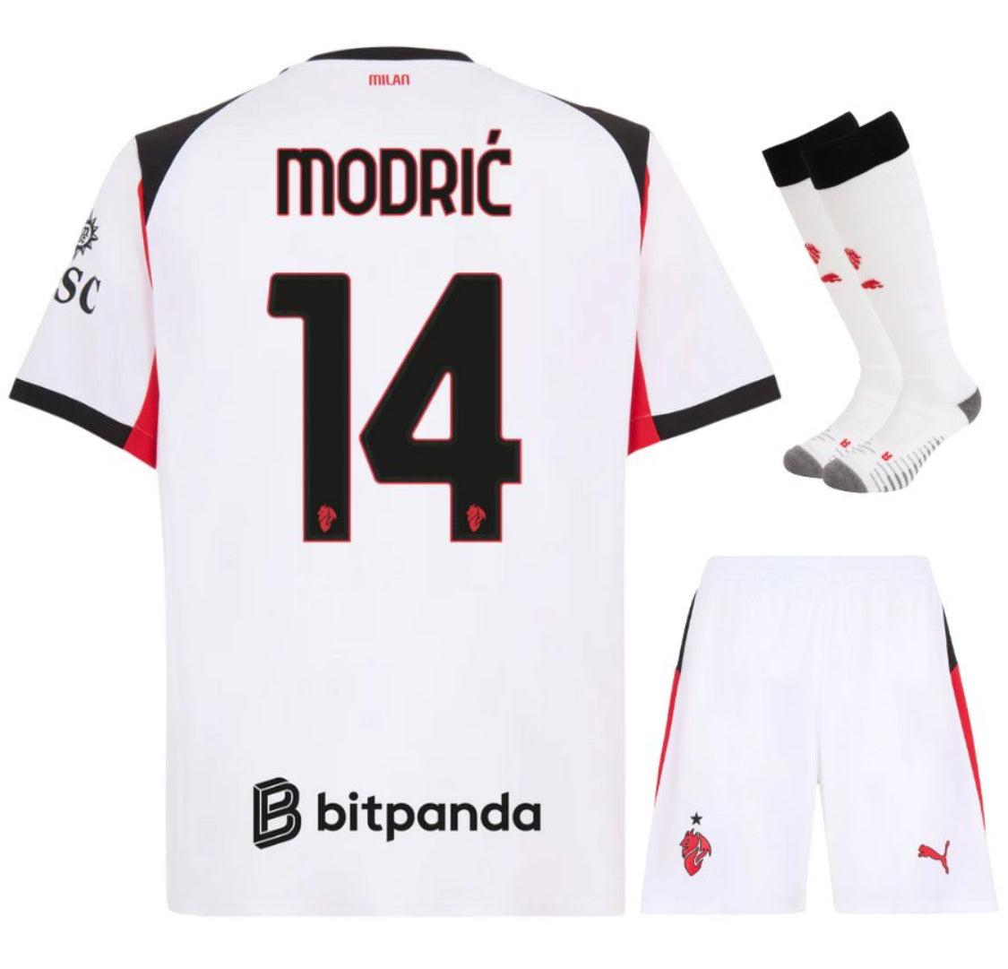 MAILLOT KIT ENFANT AC MILAN EXTERIEUR 2025/26 MODRIC
