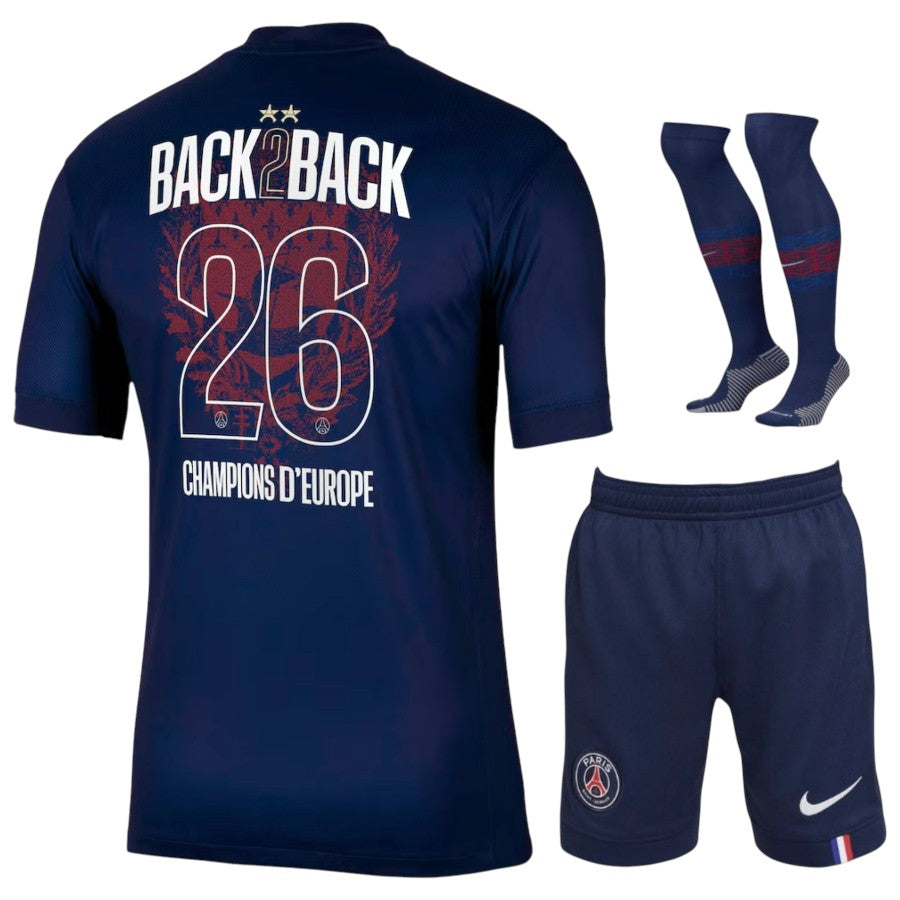 Kit Enfant PSG Domicile 2026 Back-to-Back Champions 2 Étoiles