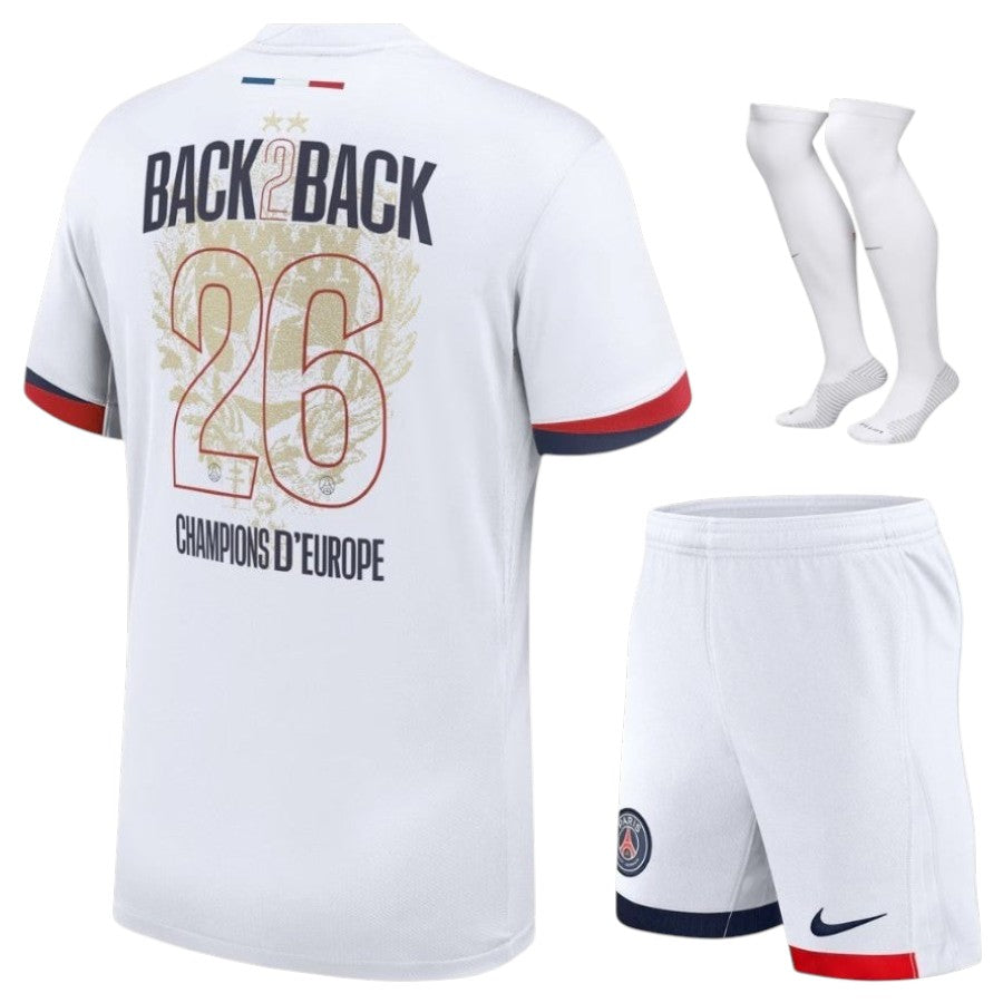 Kit Enfant PSG Extérieur 2026 Back-to-Back Champions 2 Étoiles