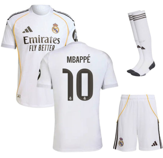 MAILLOT KIT ENFANT REAL MADRID DOMICILE 2025/26 MBAPPÉ