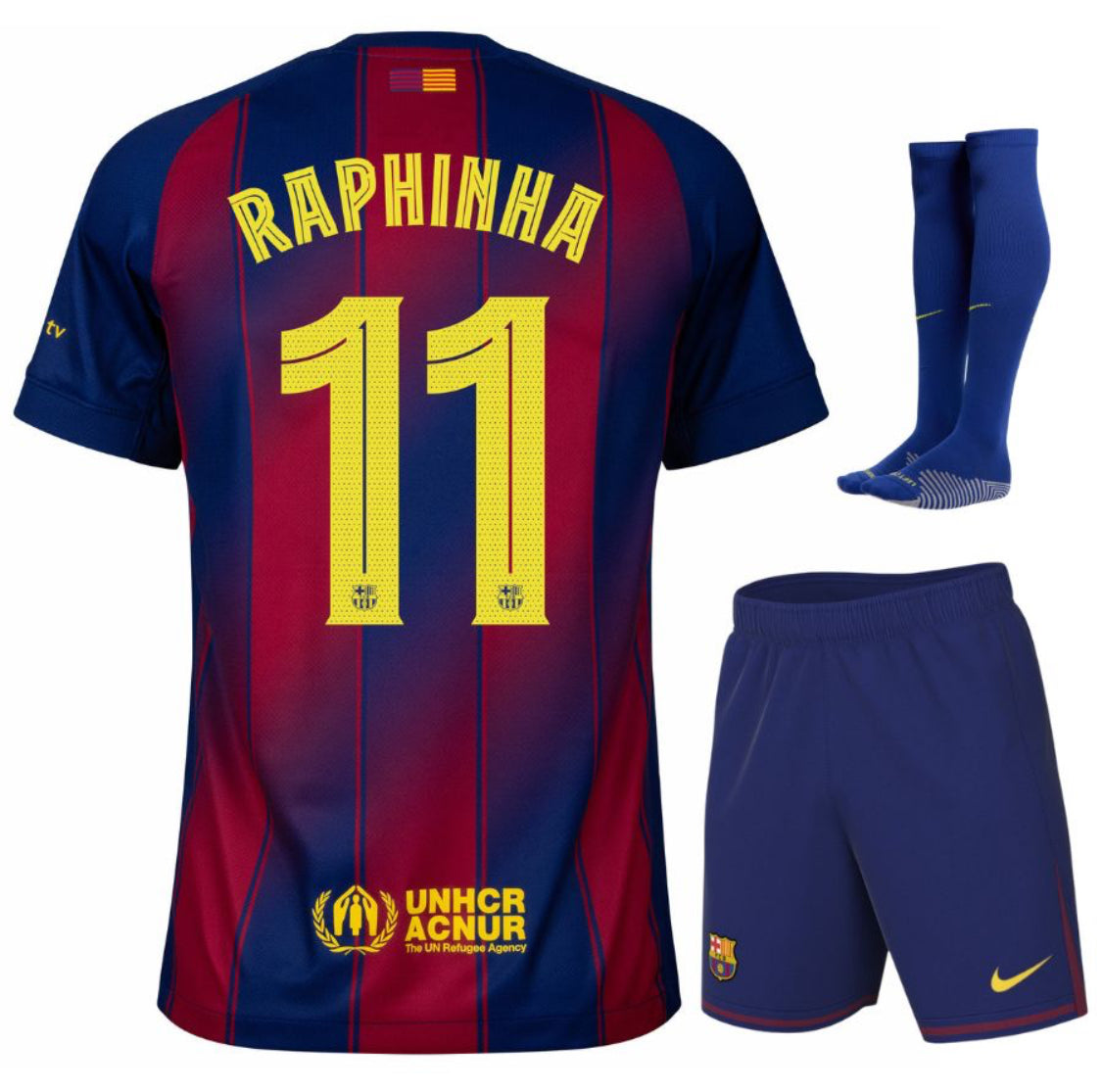 MAILLOT KIT ENFANT FC BARCELONE DOMICILE 2025/26 RAPHINA