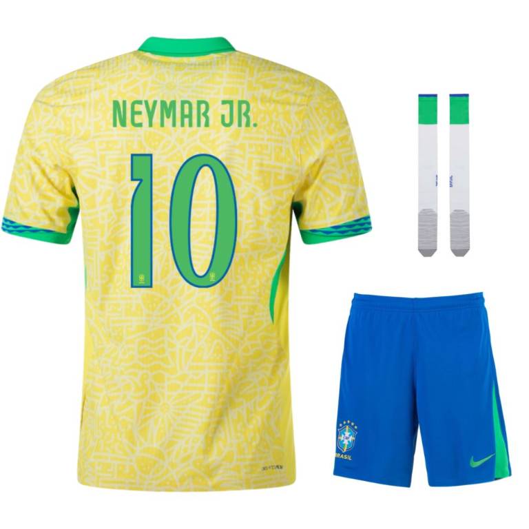 MAILLOT KIT ENFANT BRESIL DOMICILE NEYMAR JR 2024/26 - ALLMAILLOT.com  