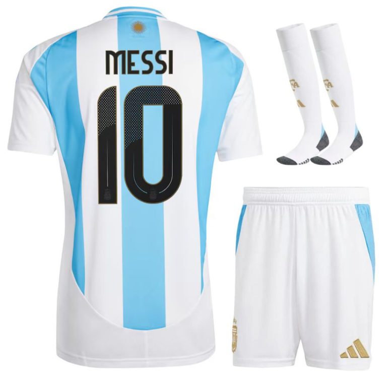 MAILLOT KIT ENFANT ARGENTINE DOMICILE MESSI 2024/25 - ALLMAILLOT.com  