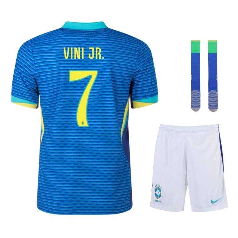 MAILLOT KIT ENFANT BRESIL EXTERIEUR VINICUIS JR 2024/26 - ALLMAILLOT.com  