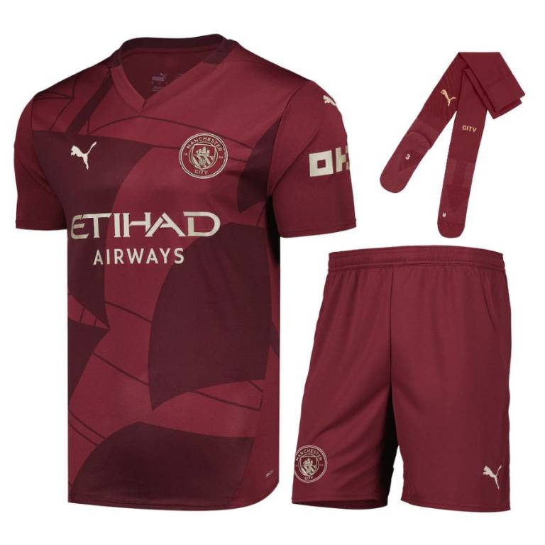 MAILLOT KIT ENFANT MANCHESTER CITY FOURTH 2024/25 - ALLMAILLOT.com  