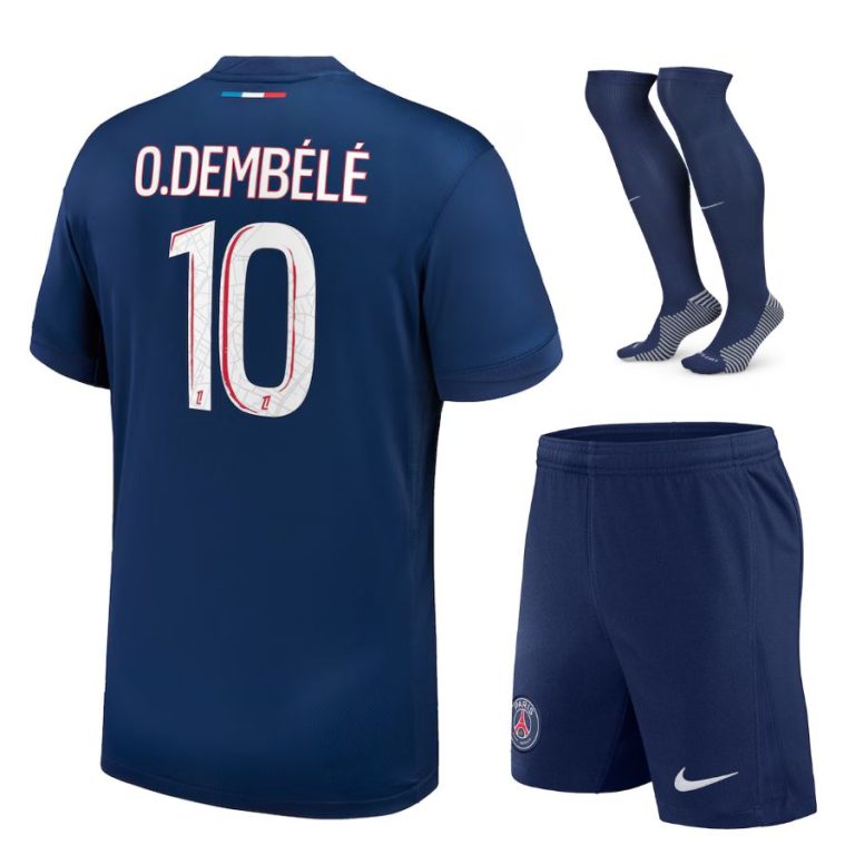 MAILLOT KIT ENFANT PSG DOMICILE DEMBELE 2024/25 - ALLMAILLOT.com  