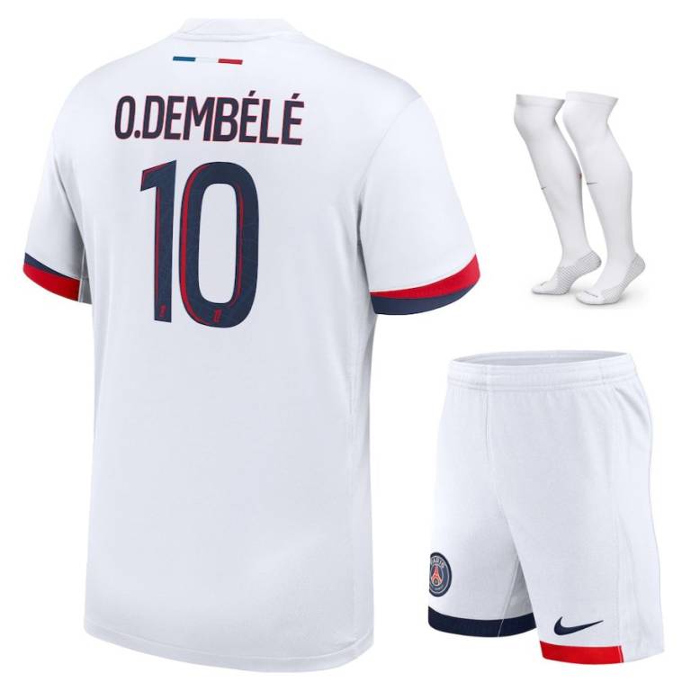 MAILLOT KIT ENFANT PSG EXTERIEUR DEMBELE 2024/25 - ALLMAILLOT.com  