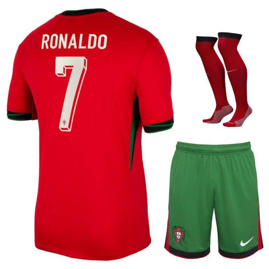 MAILLOT KIT ENFANT PORTUGAL DOMICILE RONALDO 2024/26 - ALLMAILLOT.com  