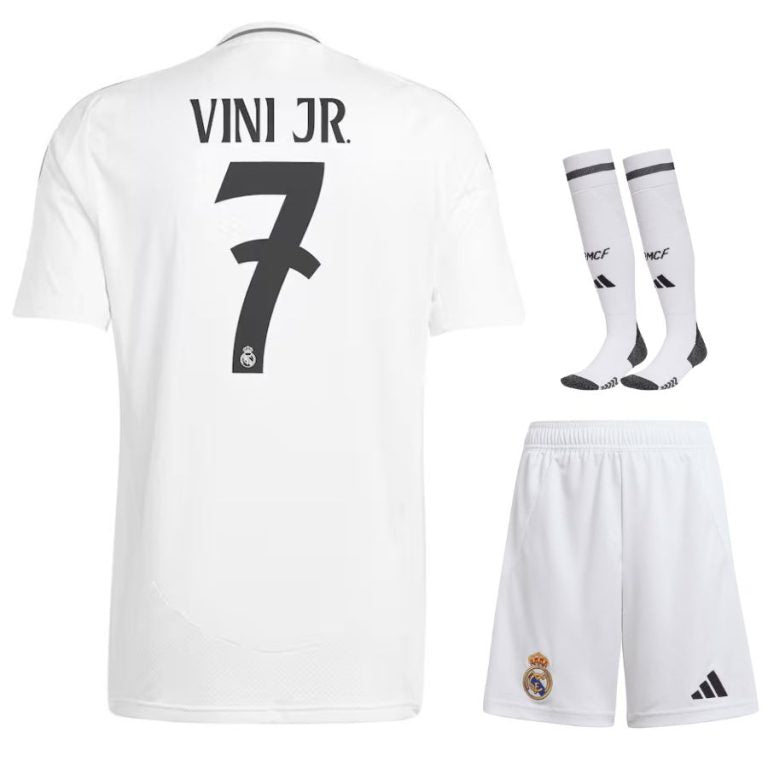 MAILLOT KIT ENFANT REAL MADRID DOMICILE VINICIUS JR 2024/25 - ALLMAILLOT.com  