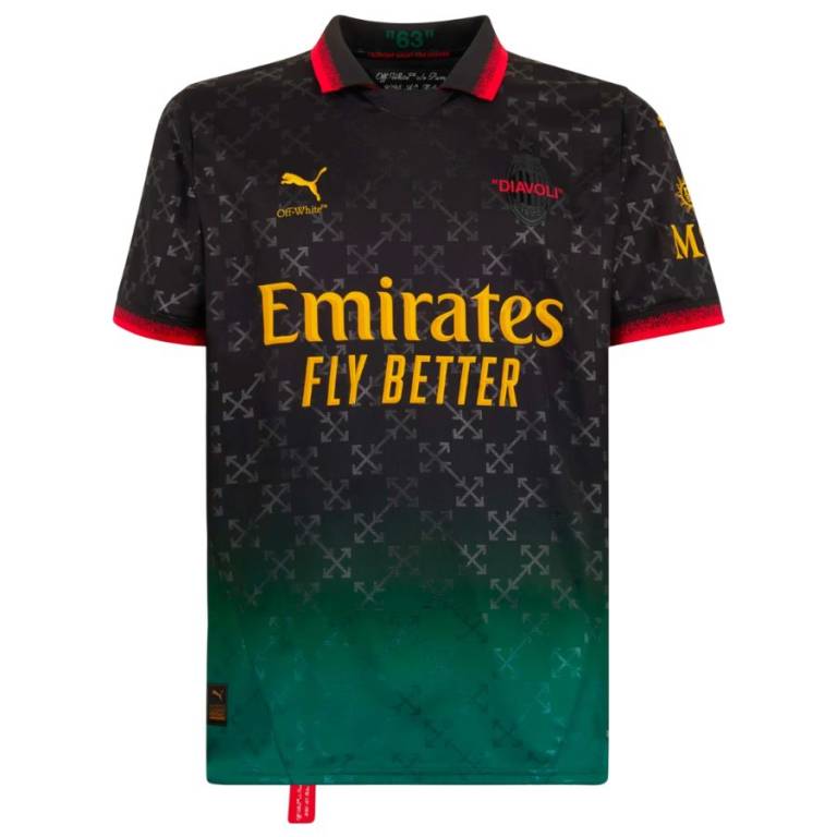 MAILLOT Ac Milan Fourth X Off White Noir 2024/25