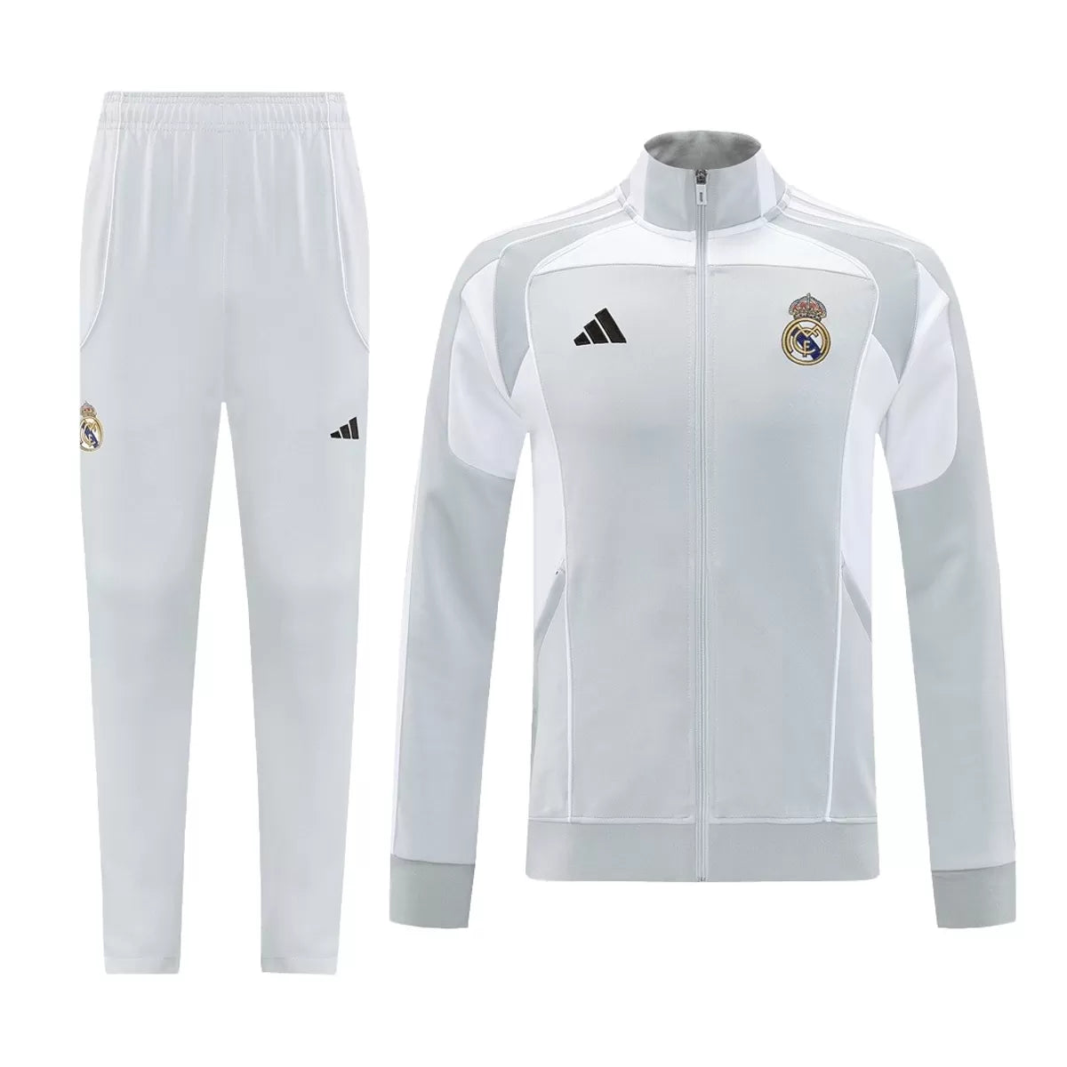 Real Madrid Training Tracksuit Kit Grey