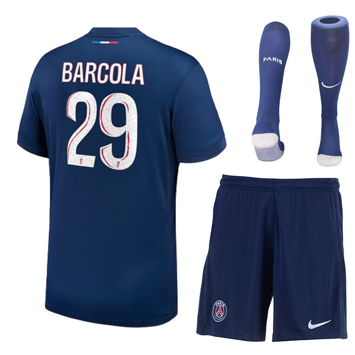 MAILLOT KIT ENFANT PSG DOMICILE BARCOLA 2024/25 - ALLMAILLOT.com  