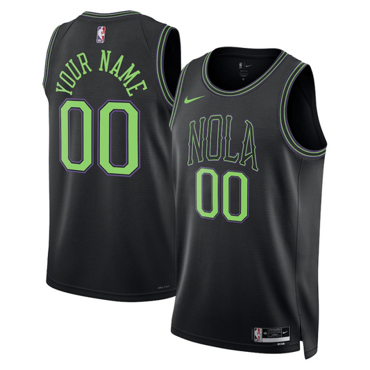 NBA New Orleans Pelicans 2024 Swingman Black City Edition Custom Jersey